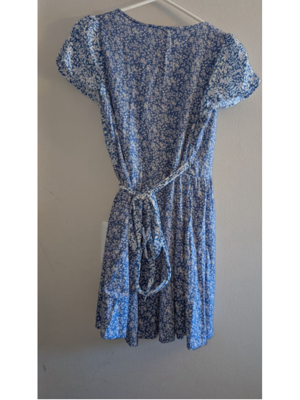 American Eagle Blue & White Floral Wrap Dress, Size S, womens - Picture 7 of 8
